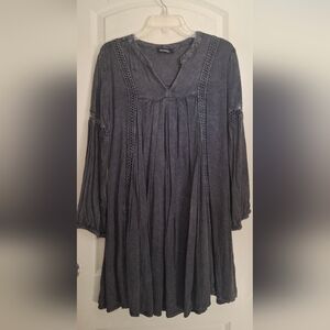 Rebellion Women's DressGray Long-Sleeve Dress Long Sleeve Hombre Goth Western 21